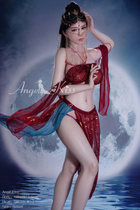Asian silicone sex doll loses her traditional outfit and poses naked - #1245350