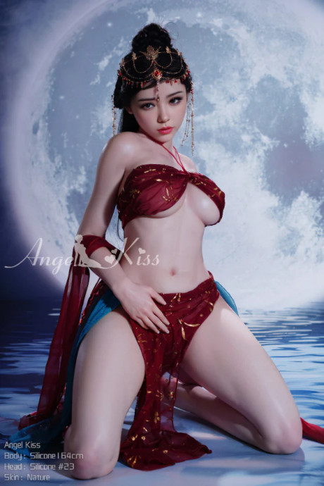 Asian silicone sex doll loses her traditional outfit and poses naked #67601