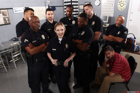 Sleazy policewoman gets a DP in a naughty swingers party as her cuckold watches - #1471860