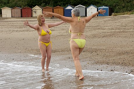 Old lesbians Speedy Bee & Speedy Bee expose their breasts while at the beach - Image 5 of 16  in Lesbian category   featuring Speedy Bee 