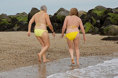 Old lesbians Speedy Bee & Speedy Bee expose their breasts while at the beach - Image 7 of 16  in Lesbian category   featuring Speedy Bee 