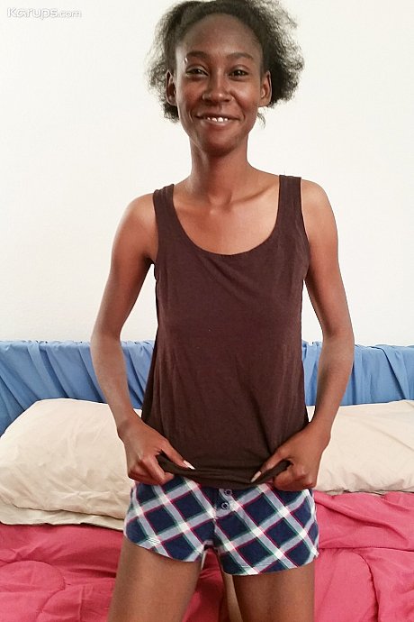 Thin black slut lady Chiyoki toys her bush during naked modelling premiere - Image 5 of 18  in Pussy category   featuring Chiyoki 