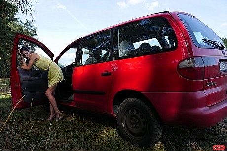 Sexy European babe Coco Kiss sucks a dick and gets hammered on a car