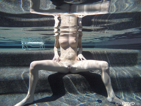 Summer Playmate named Bella Skye showing off her monstrous titties underwater - #1337301