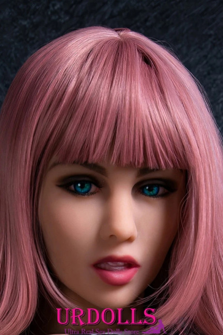 Pink-haired sex doll Blanche strips undressed before getting her boobs massaged - #1254097