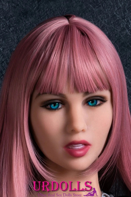 Pink-haired sex doll Blanche strips undressed before getting her boobs massaged - #1254099