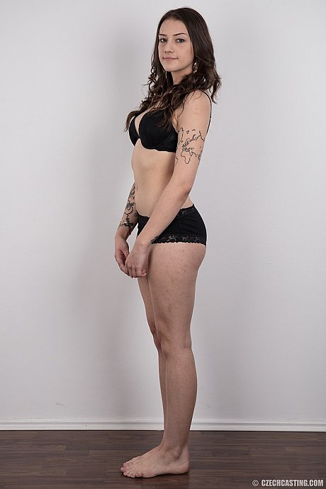 Brown eyes beauty Jolana strips to bareback her hot tattooed body for the camera - Image 8 of 20  in Close Up category   featuring Jolana 