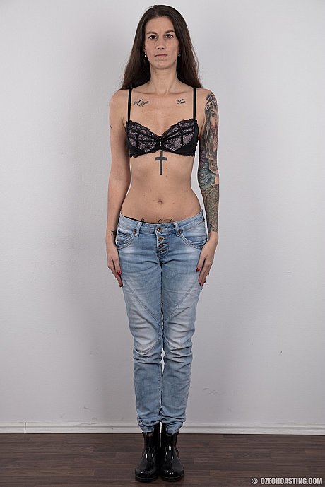 Tattooed female Alzbeta puts her slender body on display for the first time - Image 4 of 20  in Close Up category   featuring Alzbeta 