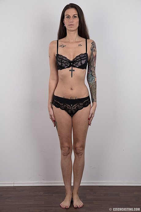 Tattooed female Alzbeta puts her slender body on display for the first time - Image 7 of 20  in Close Up category   featuring Alzbeta 