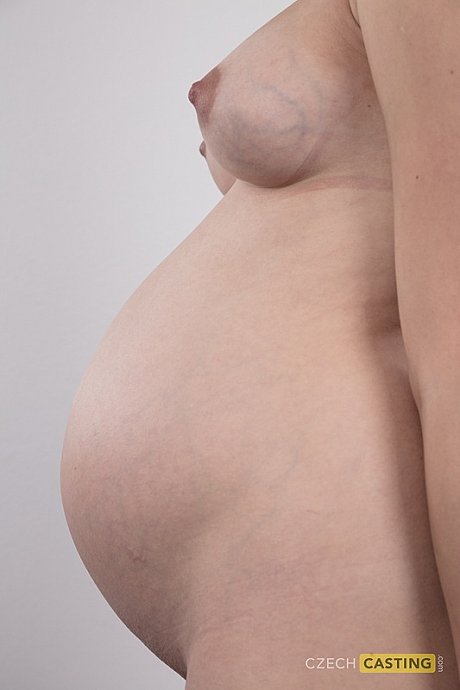 Pregnant skank girl chick Martina stands naked as can be after removing all her clothes - Image 19 of 20  in Close Up category   featuring Martina 