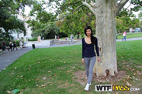 Petite brunette Moni flashes her melons before fucking in public sphere - Image 4 of 16  in Outdoor category   featuring Yvette Yukiko 
