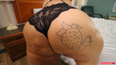SSBBW Strawberrys Delight shows her massive ass in ebony underwear - #655054