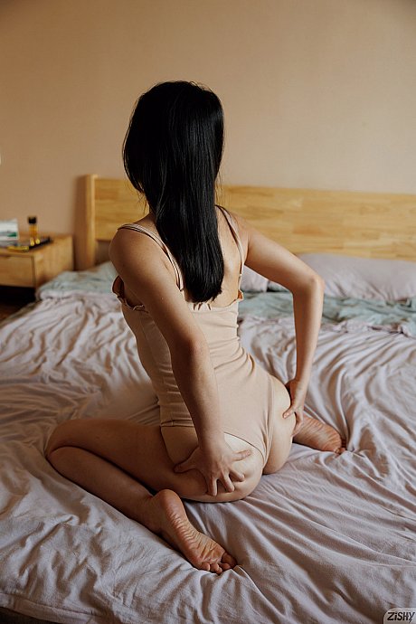 Stunning sweet amateur brunette babe Banana Li posing seductively in a solo - Image 8 of 12  in Babe category   featuring Banana Li 