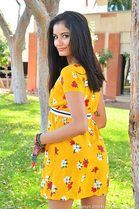 Babe Viva flashes her hot snatch in public while posing in her summer dress - Image 4 of 20  in Outdoor category   featuring Viva Athena 