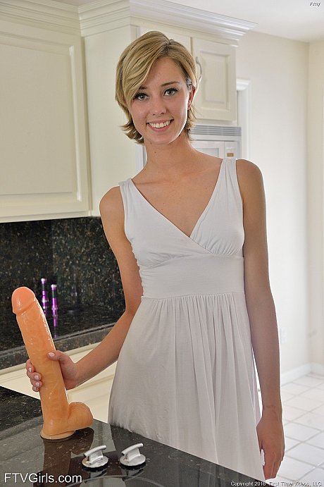Lovely thin Amy fists her shaved clam and her gaped asshole on the floor - Image 20 of 20  in Dildo category   featuring Haley Reed 