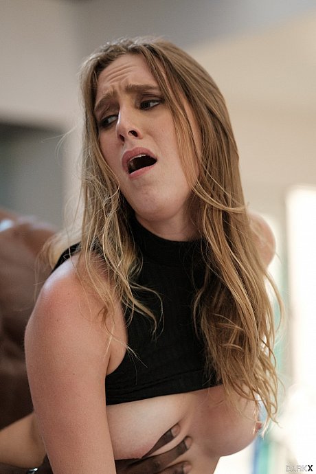 Blondie Cadence Lux takes an interracial pounding & gets spunk in her mouth - Image 15 of 20  in Cumshot category   featuring Jason Brown, Cadence Lux 