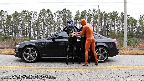 Ladies Latex Lara & her girlfriend getting dominated in sleazy outdoor action - Image 8 of 15  in Outdoor category   featuring Latex Lara 