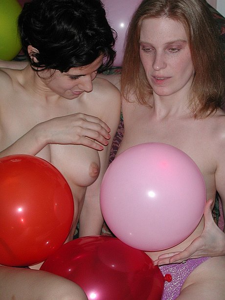 Amateur lesbians Addie, Roxanne strip & pose nude while playing with balloons - Image 7 of 20  in Lesbian category   featuring Roxanne, Addie 