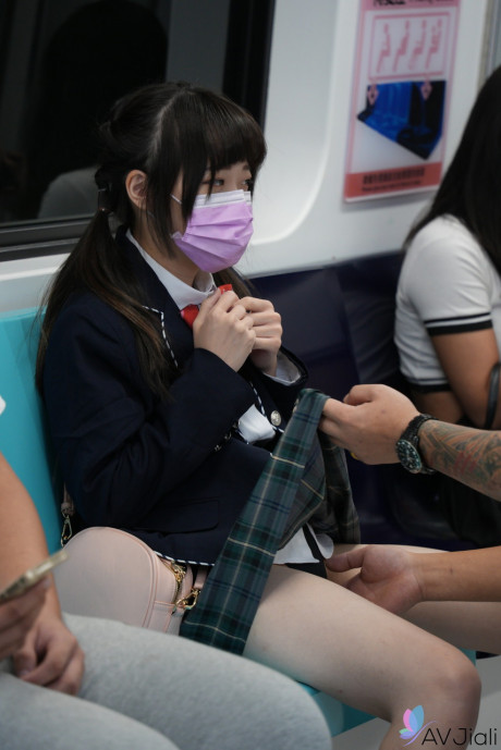 Oriental schoolgirl Yuli has doggystyle sex with a senior on the train - #837378