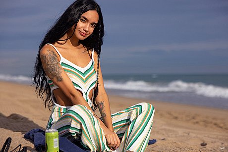 Breathtaking latina Dulce strips her colorful outfit and poses undressed - Image 3 of 21  in Teen category   featuring Dulce Rivera 