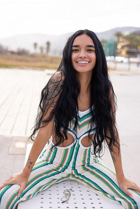 Breathtaking latina Dulce strips her colorful outfit and poses undressed - Image 9 of 21  in Teen category   featuring Dulce Rivera 