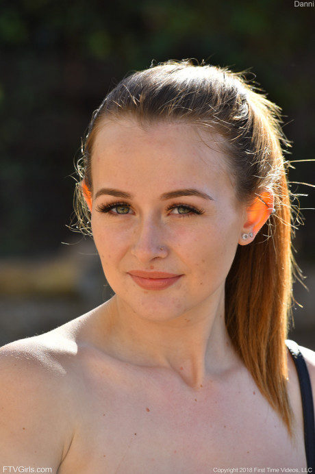 Slim amateur Danni reveals her tiny breasts and small behind outdoors - #1159207
