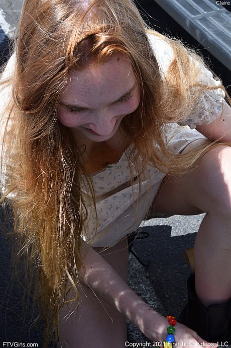 Amateur babe Claire flashes her twat in public before stripping nude at home - Image 9 of 21  in Outdoor category   featuring Claire Roos 