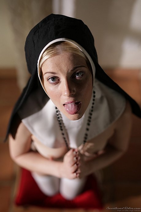 Fresh teen nun goes topless and sticks hr tongue out to a priest to atone her sins - Image 19 of 21  in Lesbian category   featuring Lily Adams, Charlotte Stokely 