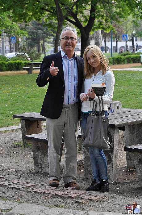 Petite Russian Nataly Von strips her skirt & shirt to pose in her pantyhose - Image 3 of 21  in Outdoor category   featuring Nataly Von 