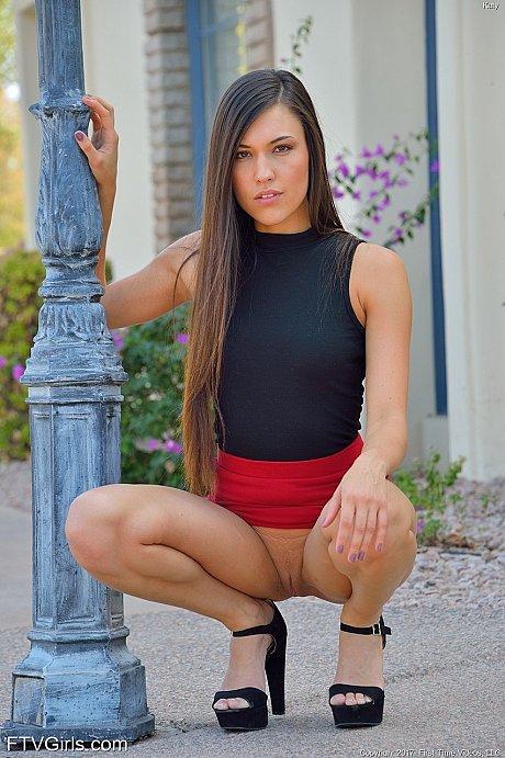 Slut girlfriend girl next door type in a short skirt fists her vagina in public place - Image 4 of 15  in Outdoor category   featuring Rainey James 