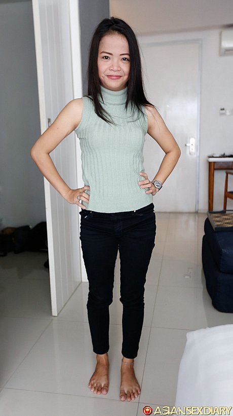 Thin oriental hottie Nisa strips at the casting and gets boned in POV - Image 2 of 21  in Legs category   featuring Nisa 