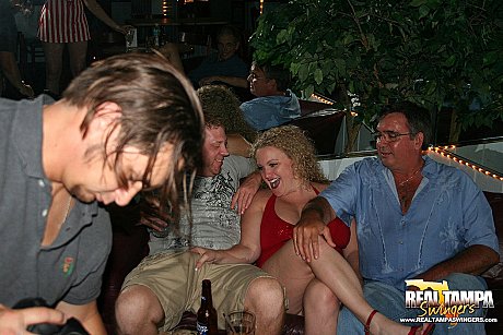 Playful amateur mature swinger wives teasing and French kissing at a party - Image 11 of 20  in Skirt category   featuring Tracy Lick, Dee Delmar 