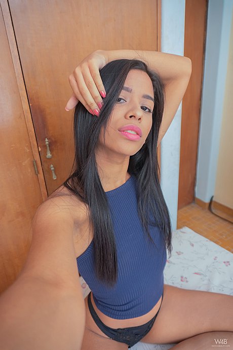 Slender Karin Torres exposes her great twat lips while taking naked selfies - Image 2 of 20  in Pussy category   featuring Karin Torres 