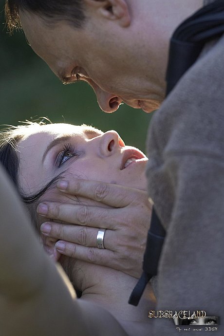 Undressed brunette Ally Style is roasted over a fire during BDSM training - Image 6 of 16  in Pussy category   featuring Ally Style 