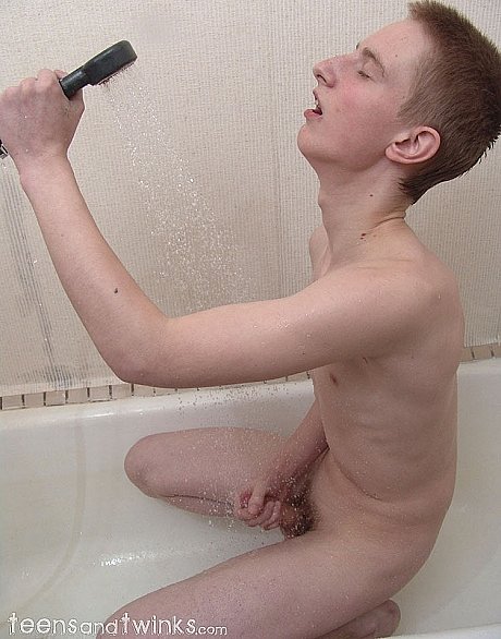 Horny yellow-haired twink Foxxx washes himself and masturbates in the bathtub - Image 14 of 21  in Gay category  