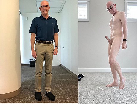 Kinky gay mature husband bf stud with glasses strips and shows his hard dong & booty - Image 11 of 13  in Gay category  