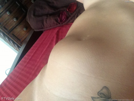 Monstrous pregnant blondie Melissa taking selfies in the mirror - #1167448