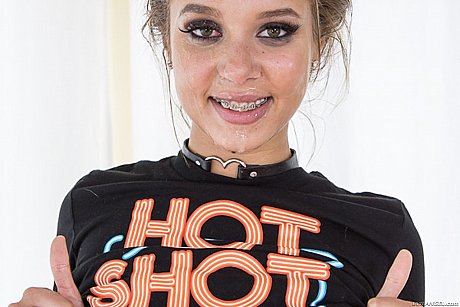 Fresh young young Liza Rowe teases with her fine behind & gets her braces spunk blasted - Image 12 of 12  in Teen category   featuring Liza Rowe 