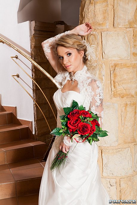 Czech bride Angel Piaff gets poked in a laundry room after posing in undies - Image 9 of 20  in Skirt category   featuring Thomas Lee, Angel Piaff 