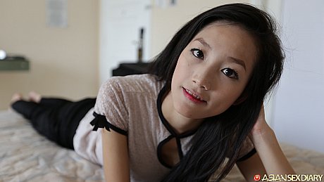 Oriental skank girlfriend lady Mi shows off her petite body & gives a monstrous penis a POV ride - Image 4 of 20  in Teen category   featuring Diary Mi 