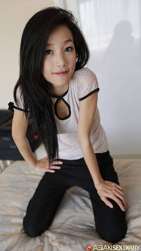 Oriental skank girlfriend lady Mi shows off her petite body & gives a monstrous penis a POV ride - Image 5 of 20  in Teen category   featuring Diary Mi 