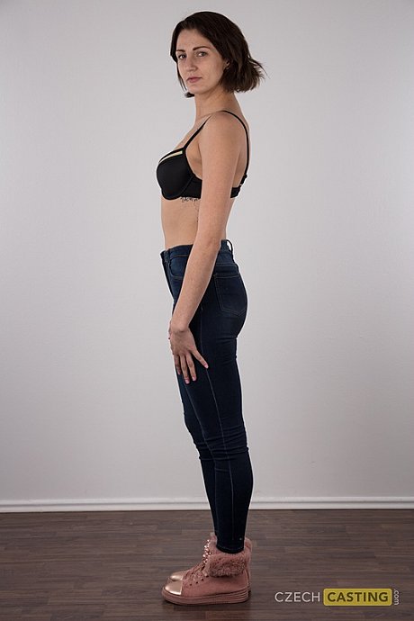 First timer Zaneta takes a chair on a stool after getting completely nude - Image 4 of 20  in Pussy category   featuring Zaneta 