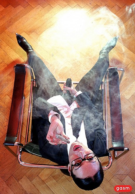 European MILF in glasses bitch woman Empress smokes and torments a naughty lover - Image 3 of 9  in Spreading category   featuring lady empress 