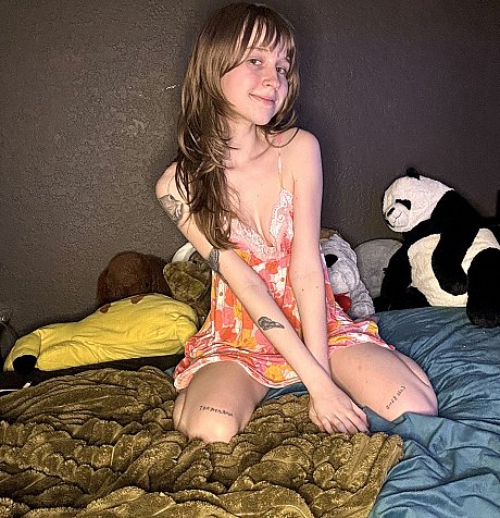 Attractive amateur young Teensy Bella poses seductively in her nightgown - Image 2 of 11  in Teen category   featuring Teensy Bella 