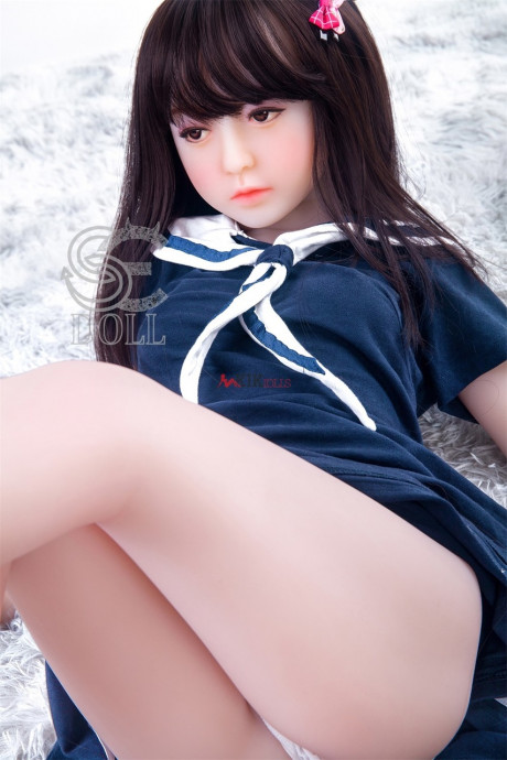 Skinny asian schoolgirl sex doll shows her small boobies & her perfect snatch - #848817