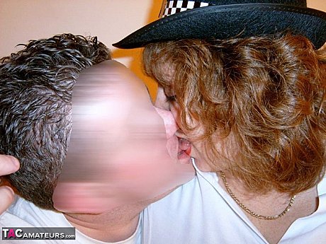 Redheaded British policewoman Curvy Claire has her enormous melons played with - Image 4 of 20  in MILF category   featuring Curvy Claire 