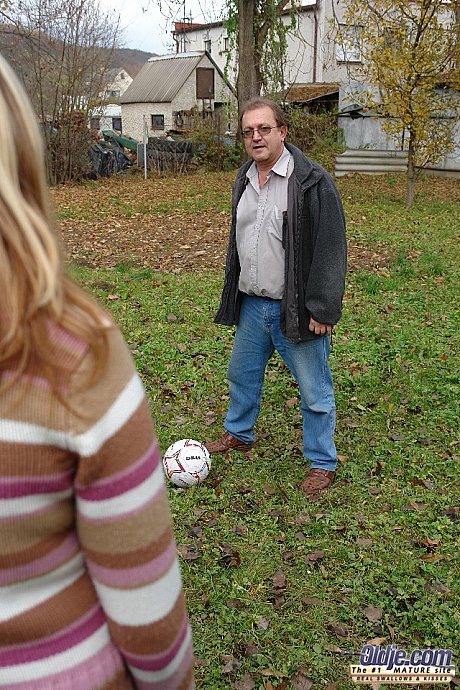 Busty European teenie Natali finds her cougar neighbor in the shower and fucks him - Image 3 of 20  in Teen category   featuring Natali, Sherman 