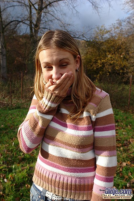 Busty European teenie Natali finds her cougar neighbor in the shower and fucks him - Image 4 of 20  in Teen category   featuring Natali, Sherman 