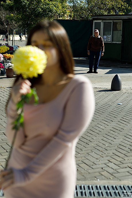 Naughty brunette amateur Clara Tribech shows her giant breasts outdoors - Image 9 of 13  in Outdoor category   featuring Clara Tribech 