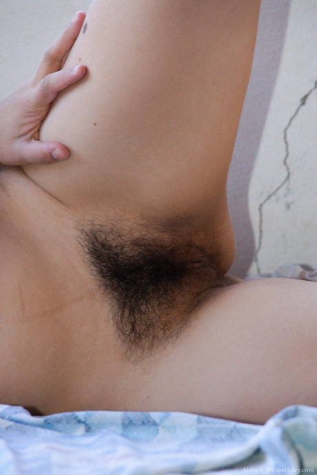 Amateur babe Akito exposing her monstrous breasts & her very hairy pussy - #986193
